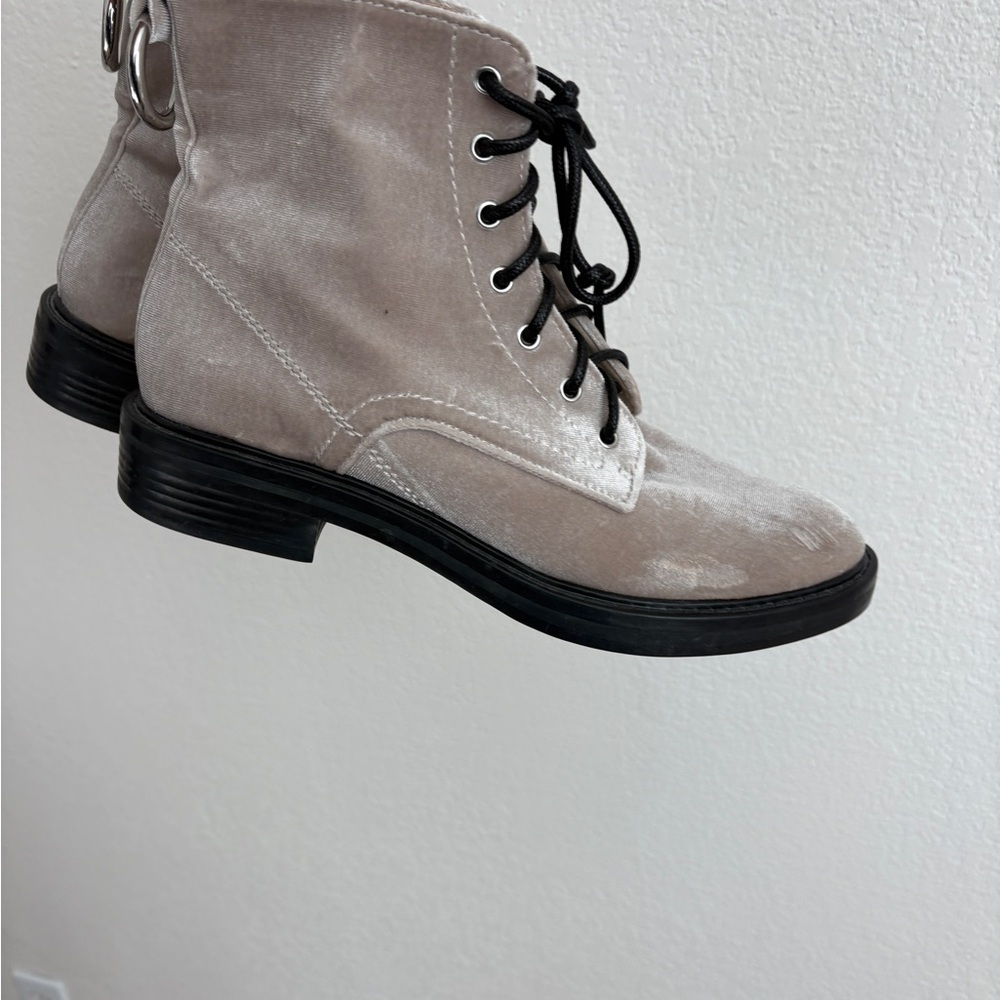 Dolce Vita Silver Velvet Bardot Booties - Picture 5 of 7